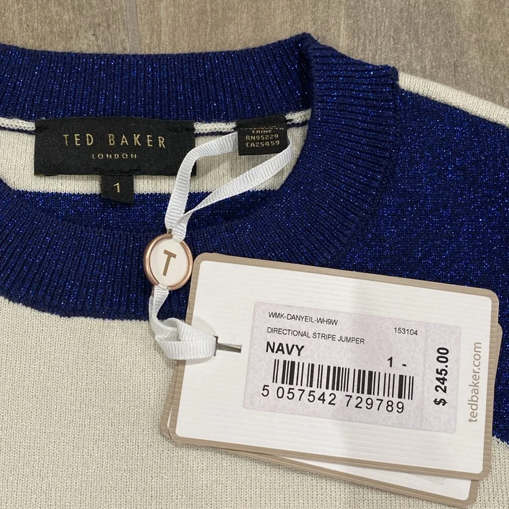 NWT Ted Baker Danyeil Directional Stripe Jumper - Picture 5 of 6